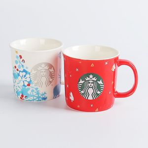 De nieuwste oz Starbucks mok kerstboom Elk Ceramic Starbucks Coffee Cup verpakt in een aparte doos ondersteunt aangepast logo
