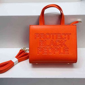 Bolsa Tote Bag 2022 Feminina Compras Bolsa Tiracolo E Bolsa De Luxo Couro PU Protect Black People Bolsa de Ombro Para Mulheres Y220609