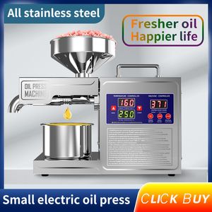 Oil Pressers LED Upgraded Digital Hydraulic Press Stainless Steel Carrielin Temperature Control Sesame Peanut Butter Peanut Sunflower Seeds Almond