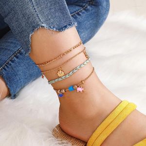 Anklets Fashion For Women Cute Heart Elephant Moon Star Sun Pendant Foot Jewelry Barefoot Sandals Ankle Bracelet On The Leg Seau22