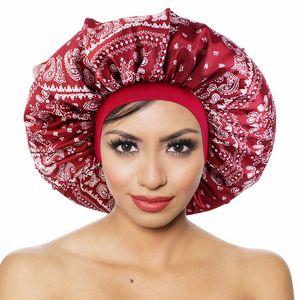 Cappello da donna per dormire in raso di seta di grandi dimensioni, berretto da notte per dormire, cura dei capelli, trucco, copricapo africano, copricapo, cappello a fascia larga