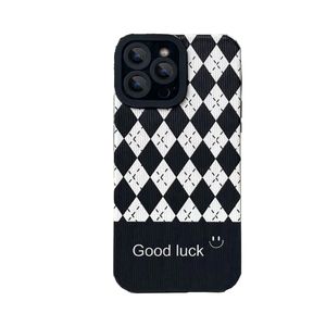 Ringer in bianco e nero iPhone Case 12/13Pro Max Case Telefono custodie 11 Dermatoglifi XS XR uomini e donne Smiling Faces 7p/8p Good Nice