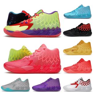 LaMelo Ball Mens Basketball Shoes MB.01 Galaxy Rick and Morty Not From Here Red Blast Trainers Rock Ridge Grey Iridescent White Black Sports