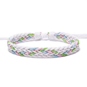 Braccialetti di corda intrecciata fatti a mano della Boemia Braccialetti di amicizia larghi regolabili con corde colorate vintage unisex per donne e uomini