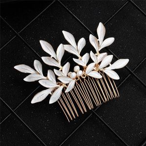 Hårklämmor Barrettes 2022 Trendiga vackra huvudsmycken Alloy Material Bladkammar för kvinnor Girl Bridesmaid Party Bankett AccessoriesHair