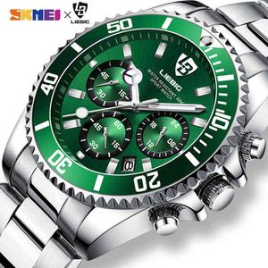 2022 New Arrivic Luxury Brand Mens Quartz Clock Full Steel Wristes Dive 30M Waterproof Sport Relogio Masculino L2011 Y220707