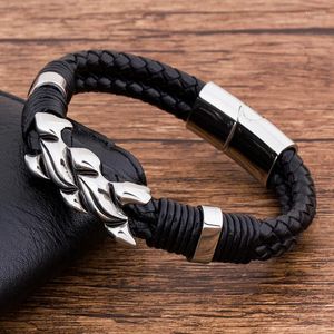 Braccialetti Charm Fashion Fashion Magnetic Rock Punk Black Rope Genuine Bracciale Accessori per braccialetti Accessori Coppia di amicizia Kent22