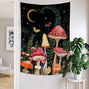 Tapestries svamp tapestry spådom psykisk vägg hängande hippie boho söt rum dekoration magisk konst hem dekortapestriestestrieser