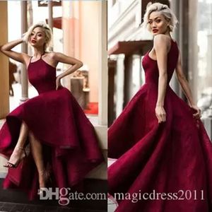 New Long Sexy Red Ball Gown Halter senza maniche Prom Dresses 2019 Yousef Aljasmi Hi-Lo Sweety Lace Runway Fashion Ladies smoking formale sera