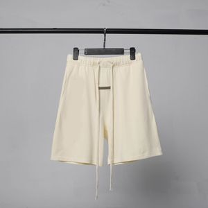 Shorts Mens kurz für Männer Ess 100% Baumwolle Entspannte lose Wlastik Taille mit Kordelzug Schwergewichtetem Knielänge Buchstaben gedruckt Shorts in spanischer Größe S M x