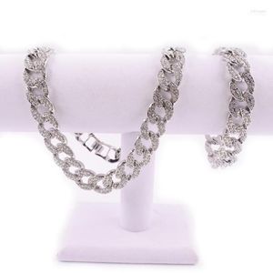 Chokers Modeschmuck Unisex Halskette Iced Out Bling Hip Hop USA Design Miami Cuban Link Kette Silber Farbe Herren 16 Zoll 18 Zoll Chocker Sid