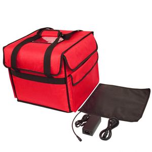12Vピザ断熱パッケージサーモスタット加熱スーツケースアイスパック旅行テイクアウトボックスランチバッグフード配達屋外ハンドバッグ水298K