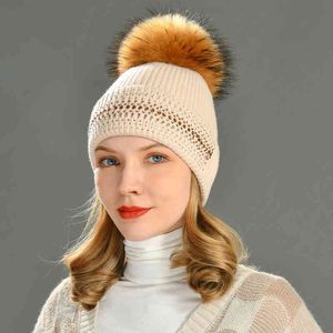 Frauen Winter Hüte Gestreiften Cuffed Kaschmir Gestrickte Beanie Hut Mit Strass Mode Herbst Warme Skullies J220722
