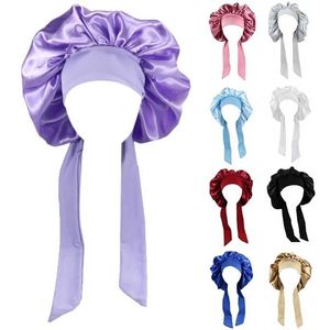 Kadın Saten Katı Uyku Şapka Gece Uyku Kap Saç Bakım Bonnet NightCap Kadınlar Erkekler Için Unisex Cap Bonnet De Nuit Duş Türban 0426