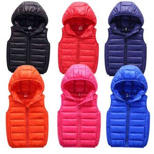 Kids Vest Children Girls Hoodie Winter Autumn Vests Boy Baby Outerwear Jackets Big Teens Girls Clothing 4-14 Year J220718