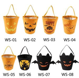 Gift Wrap Halloween Trick Or Treat Bag Sack Pumpkin Bat Ghost Canvas Candy Tote Bucket Herbruikbare Goody Basket Party Decor Stks