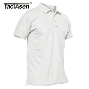 TACVASEN Summer Breathable Polo Tee Shirts Men's Short Sleeve T-shirt Quick Dry Army Team Work Golf T-Shirt Tops Hiking Clothing 220402
