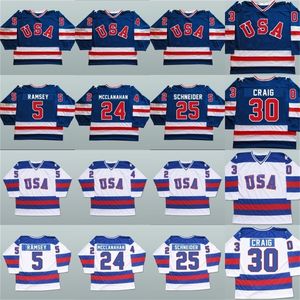 CEOMIT 1980 MILACLE ON ICE HOCKEY JERSEYS 5 Mike Ramsey 9 Neal Broten 25 Buzz Schneider 100% costure