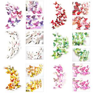 3D Butterfly Sticker Decor Fridge Magnet Styles Pin Style Wall Window Curtain Balcone Camera dei bambini Farfalle Decorazione