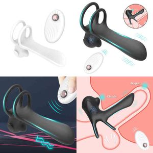 NXY Cockrings Wireless Controle remoto pênis Ring Ring Cockring Vibrador Estimulador vaginal Homem masculino Casta pau anéis de manga brinquedos sexuais para o casal 220108