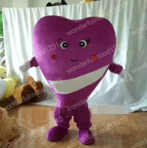 Christmas Purple Heart Mascot Costumes High quality Cartoon Character Outfit Suit Halloween Outdoor Theme Party Carnival Festival Fancy dress