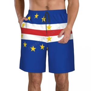 Pantaloncini da uomo Estate Pantaloni da spiaggia con bandiera di Capo Verde da uomo Surf M-2XL Costumi da bagno in poliestere da corsaUomo