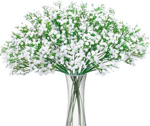 Dekoratif Çiçek Çelenkleri 3pcs Bebekler Nefes Yapay Fake Beyaz Mavi Gerçek Touch Gypsophila Çiçek Ev Düğün Bahçesi Dekoru için