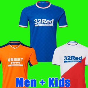 Glasgow Rangers voetbalshirt Morelos Defoe Hagi Barker voetbalshirt Mannen Kids Kit Home Away Third Yellow Orange