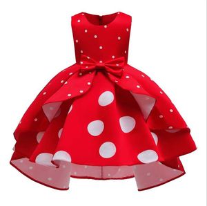 New Elegant Girls Princess Dress Kids Party Vestidos para Polka Dot Dress Couding Children Christmas Traje 3 10 Anos Roupas 3-10 Anos Vestido Vestido de Noite