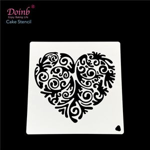 Stampi da forno Love Heart Totem Spray in plastica Stampo per torta di fiori Stampo per spargimento Stencil Duster Cupcake Fondente Strumento di decorazione FQ4040BakingBaking