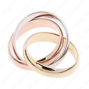 Three Circles C Rings 10mm Wide Woman Band Ring Classic Luxury Designer Jewelry Gold Silver Rose Never Fade Not Allergic Size 5-11