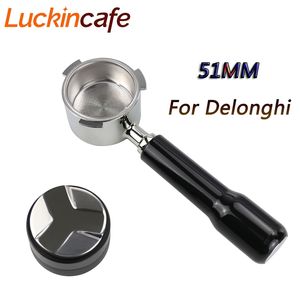 Portafiltro senza fondo per caffè 51mm per EC680 EC685 Cestello filtro di ricambio Accessorio per macchina per caffè espresso Strumenti Barista 210309