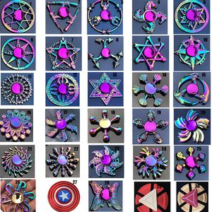 Decompression Toy rainbow Metal fidget spinner star flower skull dragon wing Hand Spinner for Autism ADHD Kids adults antistres Toy