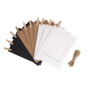 3 Inch DIY Kraft Paper Picture Frame Hanging Wall Photos Album Home Decoration Craft 10pcs Combination Paper Frame With Clips