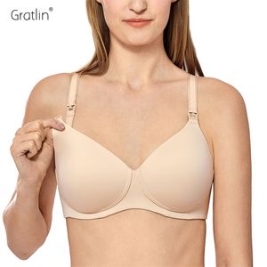 Gratlin Plus size Maternity Nursing Pregnancy Breast Feeding bra Pregnant Women Underwear 210318