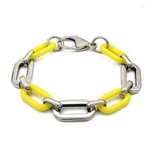 Fili di perline Bracciale a cerchio con gioielli Hip Hop con collana Set Acrilico colorato 19,5 cm Coppia Kent22