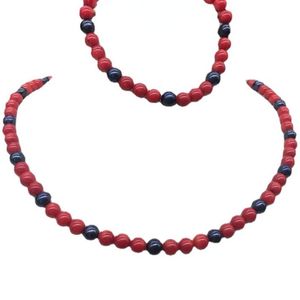 Örhängen halsband röd korall svart tahitisk pärla armband bröllop smycken uppsättningar plus storlek matchande kvinnor setearrings