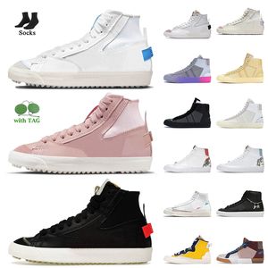 Top Quality Blazer Mid Vintage Designer Casual Shoes Multi White University Blue Pink Oxford Grim Reaper All Hallows Eve Women Mens High Flat Trainers Sneakers
