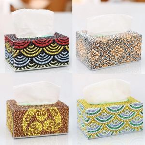 3D DIY Diamond Målning Tillbehör Specialform Tissue Box Children Pussel Cartoon Crystal House Storage Y200328