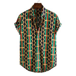 Мужские рубашки с коротким рукавом для мужской социальной роскоши человека дизайнерская одежда Гавайская модная элегантная классическая мода 220323