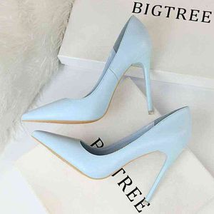 Luxury Brand Fashion Women Shoes Sexy Woman Pumps 2022 New High Heels Stiletto Pu Leather Women Heels Female Heel Plus Size 43 G220425