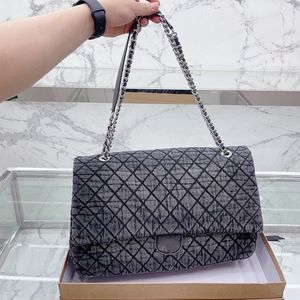 Top wysokiej jakości dżinsowa torba na zakupy moda o dużej pojemności damska torba na łańcuszku francuska pikowana designerska torebka Crossbody Luxury Totes Bags