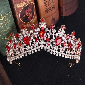 Wholesale royal blue tiara for sale - Group buy Hair Clips Barrettes Mamojko Baroque White Green Royal Blue Crystal Queen Crown Gold Bridal Headband Beauty Pageant Wedding Tiara For Wome