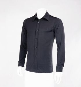 Abiti da ballo da uomo a maniche lunghe da uomo 2022 Abbigliamento da ballo nero da uomo di alta qualità Standard Sala da ballo latino Valzer Flamenco Camicia da balloStage