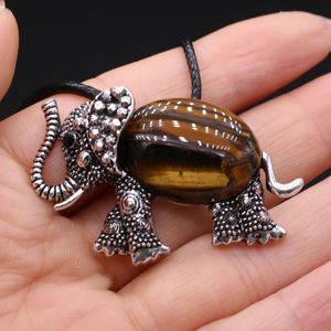 Pendant Necklaces Natural Shell Stone Necklace Vintage Blue Turquoise Elephant For DIY Jewelry Making Bracelet Home DecorationPendant