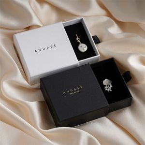 Custom design Box Necklace Bracelet Earrings ring box Packaging pink 100pcs Pull Out Wholesale Lots Bulk jewelry gifts boxs 220704