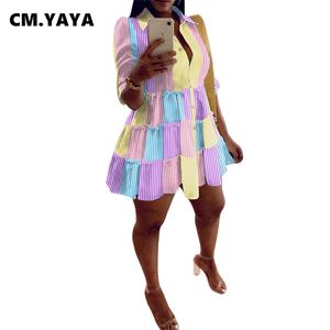 Cm.yaya Женское мини-платье с принтом Три четверти рукава
