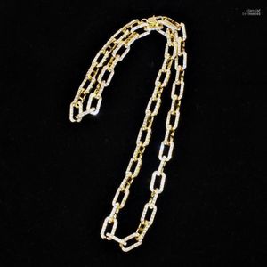 Catene 10MM 12MM Oro Argento Colore Elegante Semplicità Ghiacciato Catena a maglia cubana Collana Uomo Donna Hip Hop Rapper Girocollo Gioielli unisex Elle