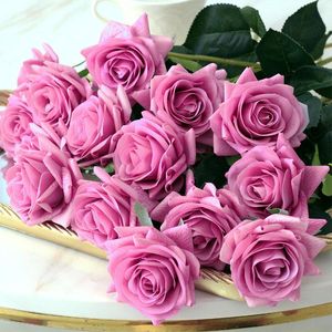 Decorative Flowers & Wreaths 7pcs/lot Artificial Decor Rose Silk Floral Latex Real Touch Wedding Bouquet DIY Home Party Design FlowersDecora