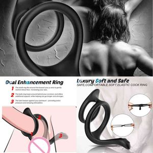 Nxy Cockrings 2022 Silicone Stretchy Cock Ring Prostate Lock Penis Long Time Erection Enlargement Delay Ejaculation Sex Toy for Men 220505